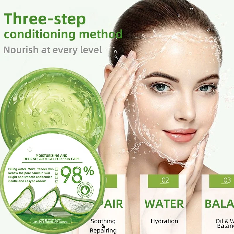 OEM pure natural organic 98% moisturizing hydrate repair aloe vera soothing gel for face