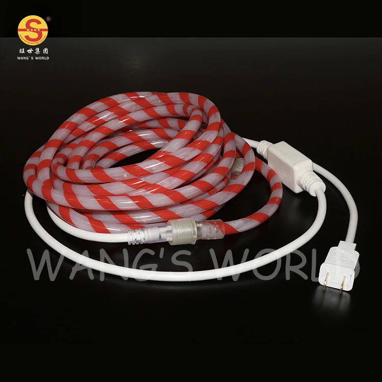 2024 new 20ft IP65 Waterproof Outdoor pathway decoration Christmas candy cane  rope lights