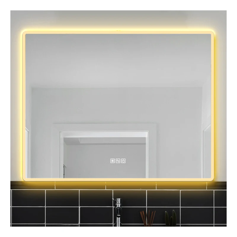 Professional Design Hotel Smart Frameless Touch Screen Dimming Light Modern Bathroom Led Backlight Mirror