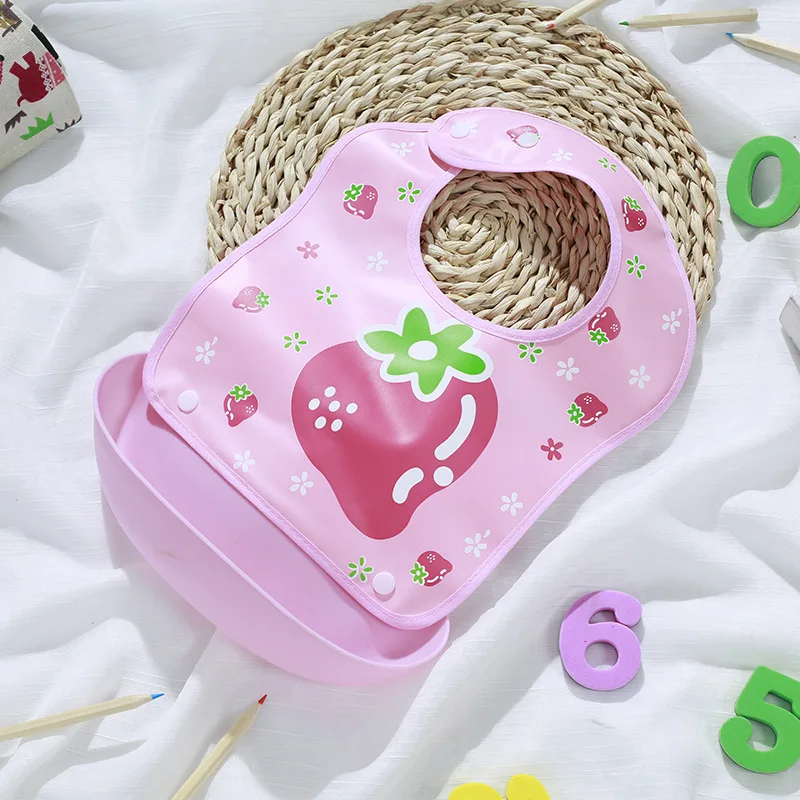 
Manufacturer Bpa Free Customized Logo Waterproof Easily Clean Soft Toddler Feeding Silicone Baby Bibs 