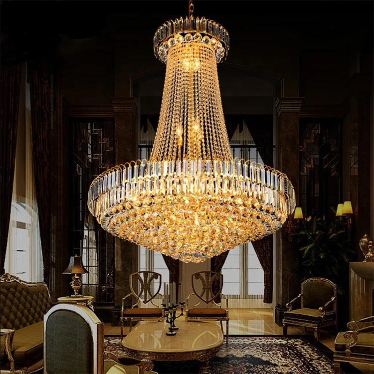 New european designer lobby led classical gold crystal luxury chandeliers for wedding decor