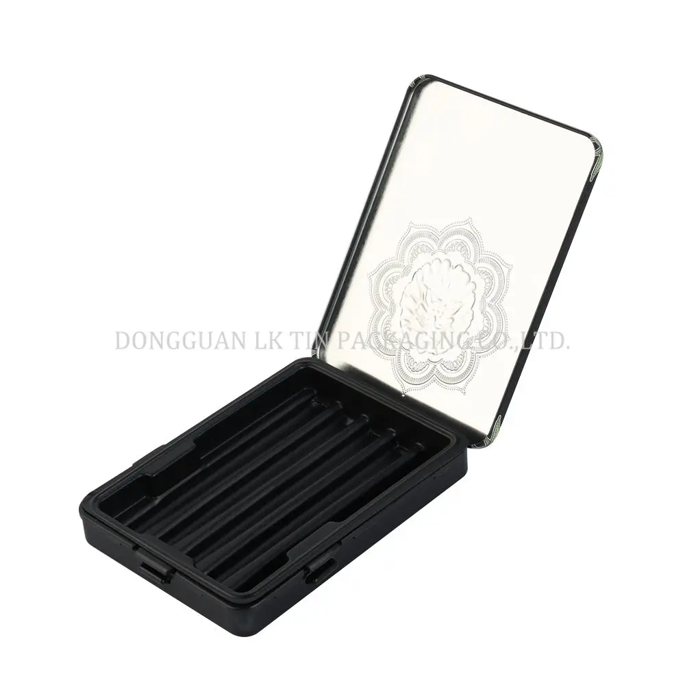 High Quality 118X89x17mm Hinge Way Food Safe Guarantee Hinge Way Cp Certified Food Safe Guarantee Cigar Child Resistant Tin Box