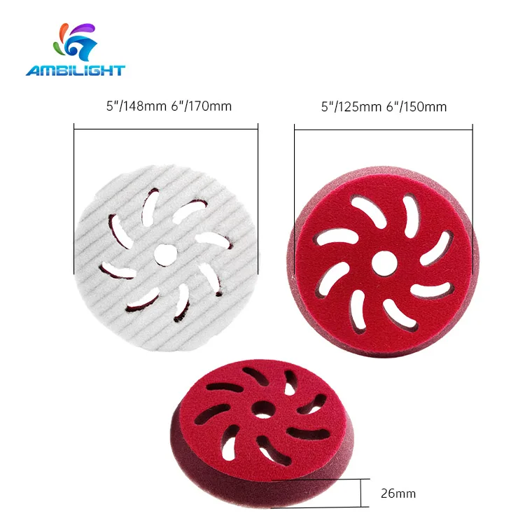 5 inch Woolen Polishing Pad Best Stripe Type 100% Lambs Wool Buffing Pad for RO DA GA Polishers