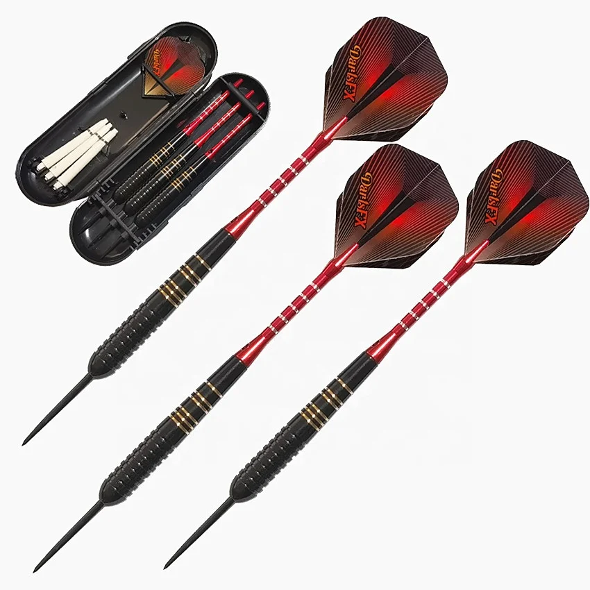 Custom Pure copper nickel barrel 22g dart 3pcs kit steel Tip Aluminum Alloy Shaft professional Darts with plastic box