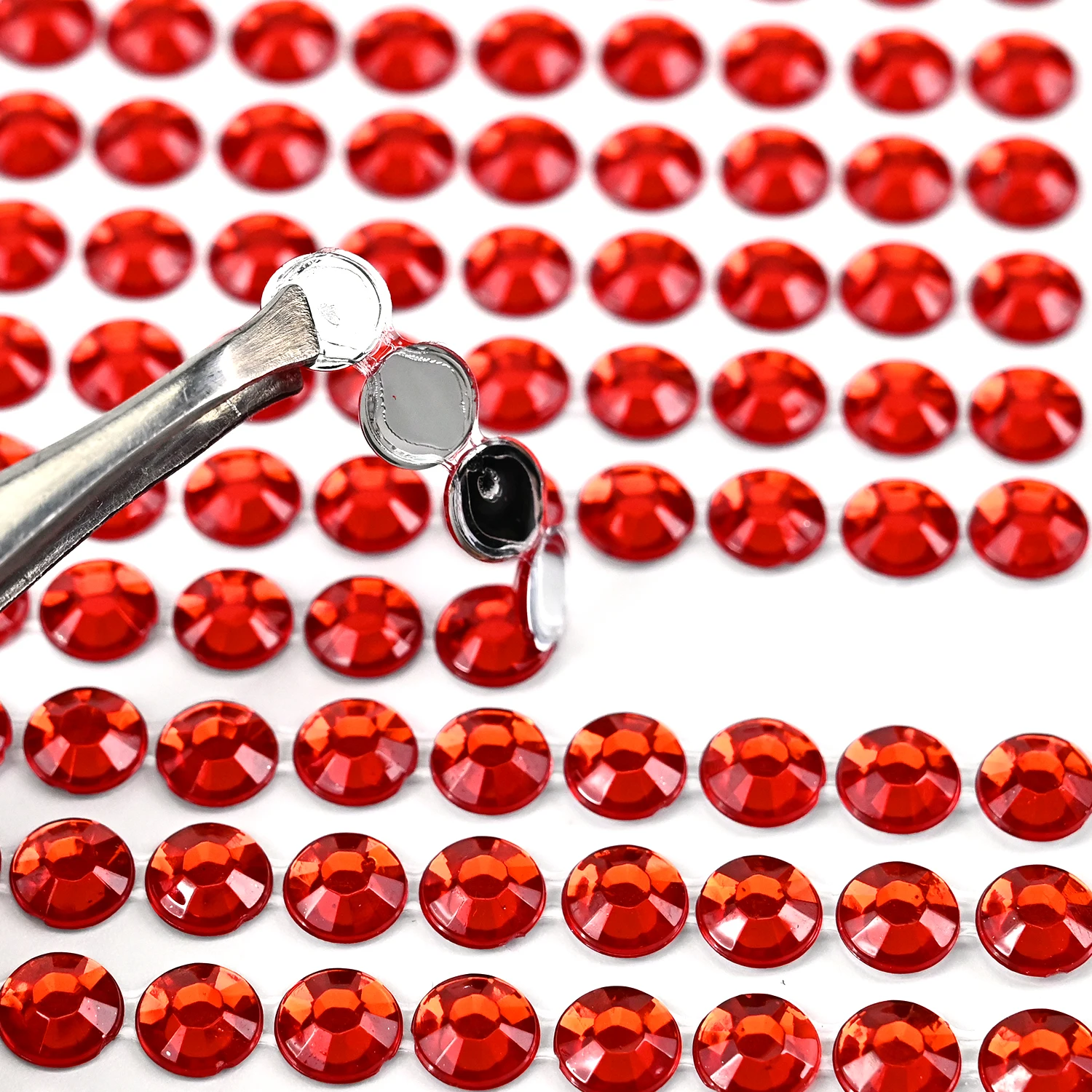 Mobile Phone Decoration  Rhinestone Sticker Sheet Adhesive Crystal Red  Face Painting Sticker For Craft and kids students