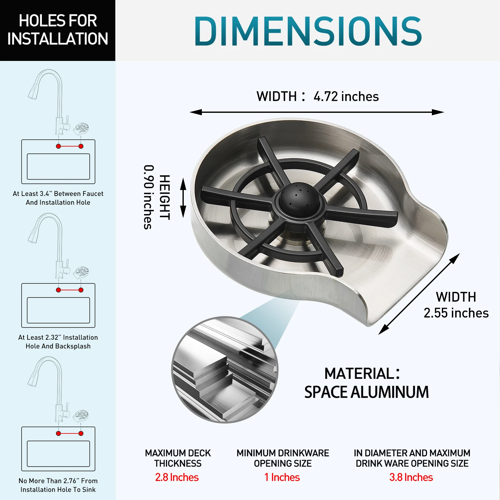 Automatic glass cup rinser kitchen sink baby bottle washer machine bar accessories