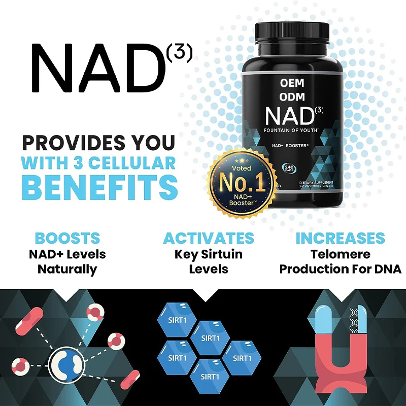 Supplements NAD3 NAD+ Booster Extra Value Size Clinically Proven & Independently Tested  Metabolic Repair 240 Capsules