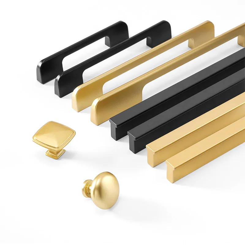 modern stainless steel drawer furniture hardware kitchen finger pulls dresser knobs gold black knurled cabinet door handles