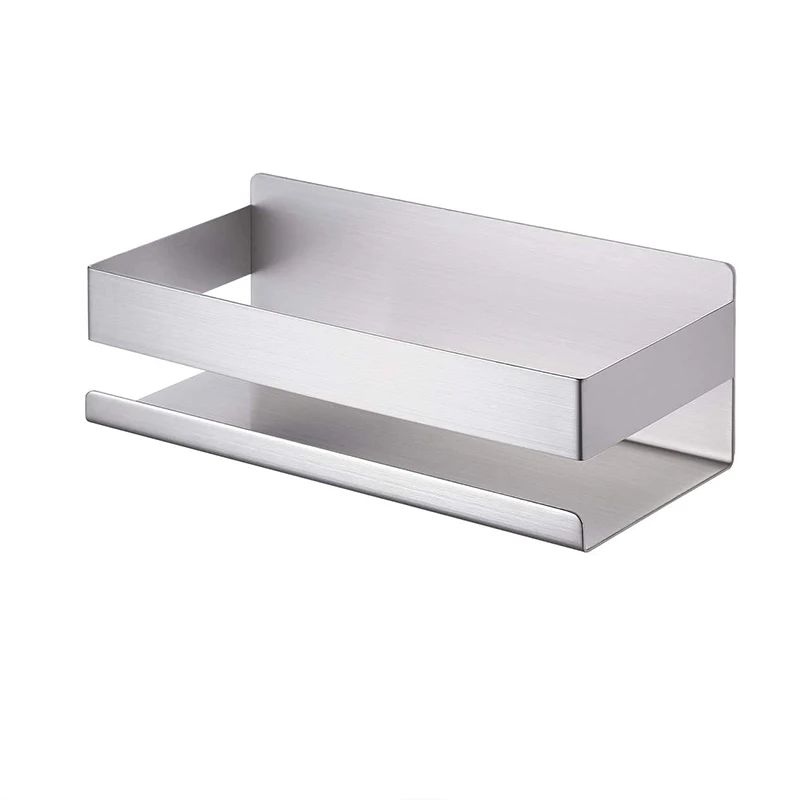 304 Stainless Steel Bathroom Shelf 3M Self Adhesive Bathroom Shower Shelf Without Drilling