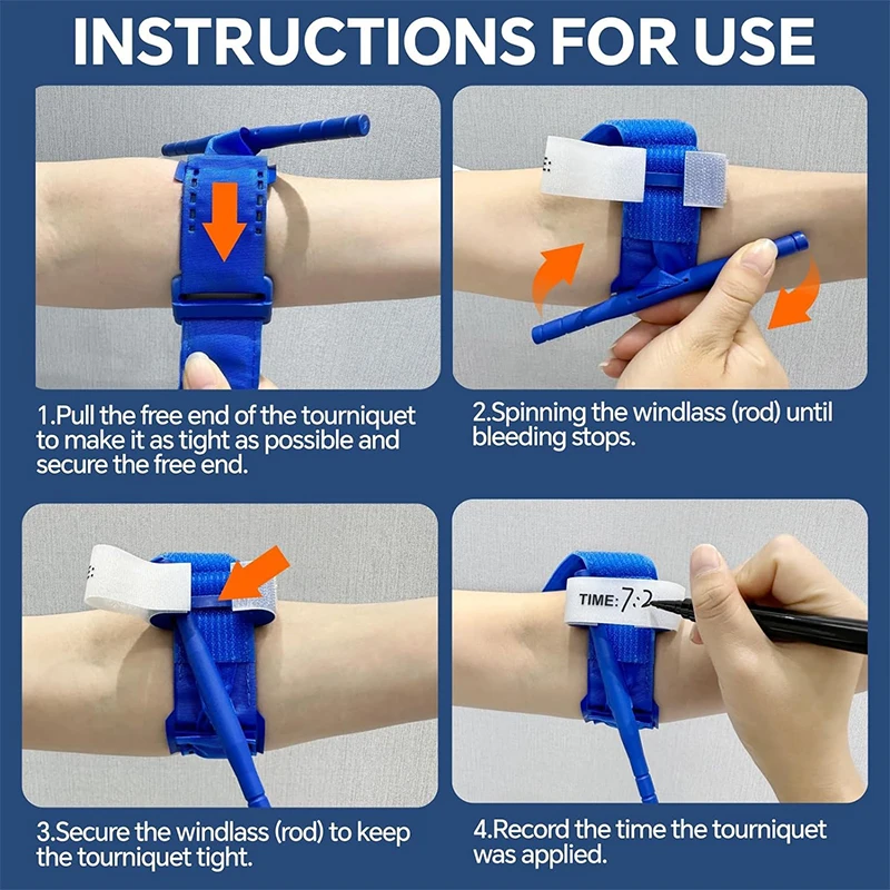 Single-Handed Application First Aid Garrot Emergency Tactical Hemostatic Tourniquet Trainer