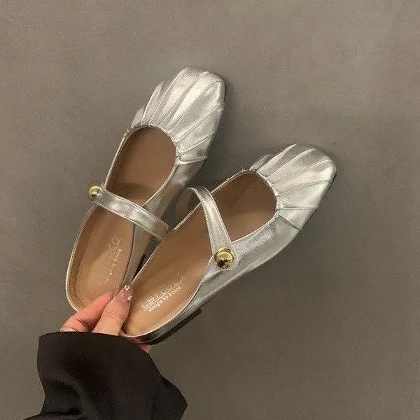 High-quality luxury brand silver baotou half drag flat sandals women wear 2023 new Muller flip-flops women