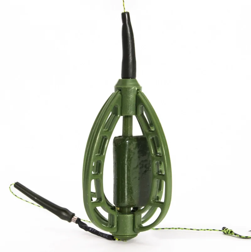 New Design European Style Carp Fishing Long Line Carp Nesting Device Fishing Group Green Fishing Bait Feeder