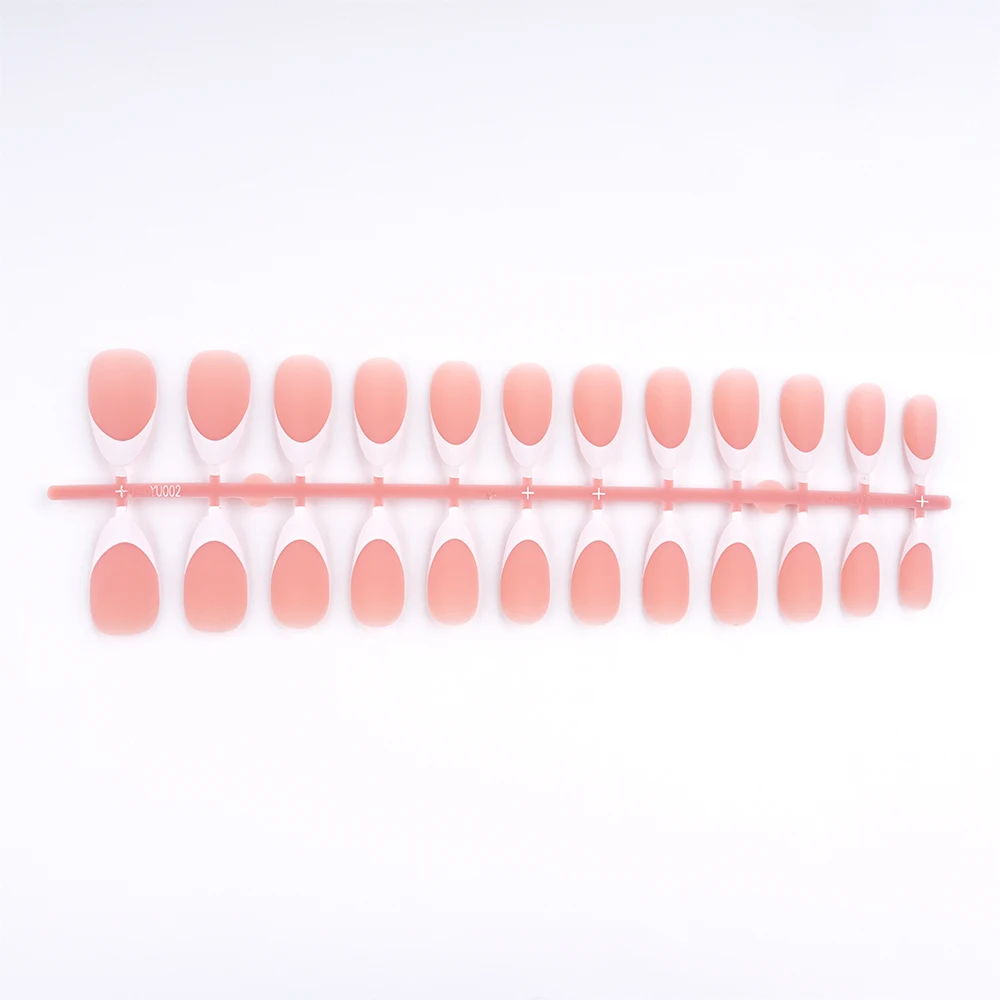 120 Pcs White French Tip Nail Designs Press On Nails French Tip Short Almond Nude Pre Design Nail Tips 12 Sizes