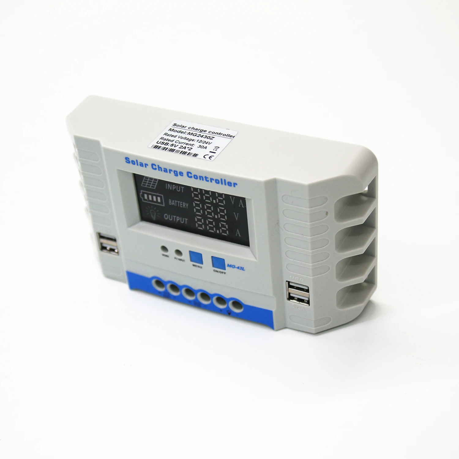 PWM 10A Solar Charge Controller 12V/24V Auto Indentification PMW 4USB LCD Display