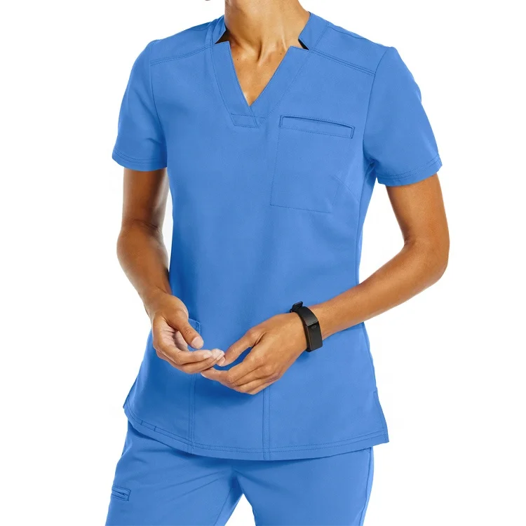 
factory supplier cherokee women sexy fitted design jogger fashionable pink nurse scrub uniforms suit 