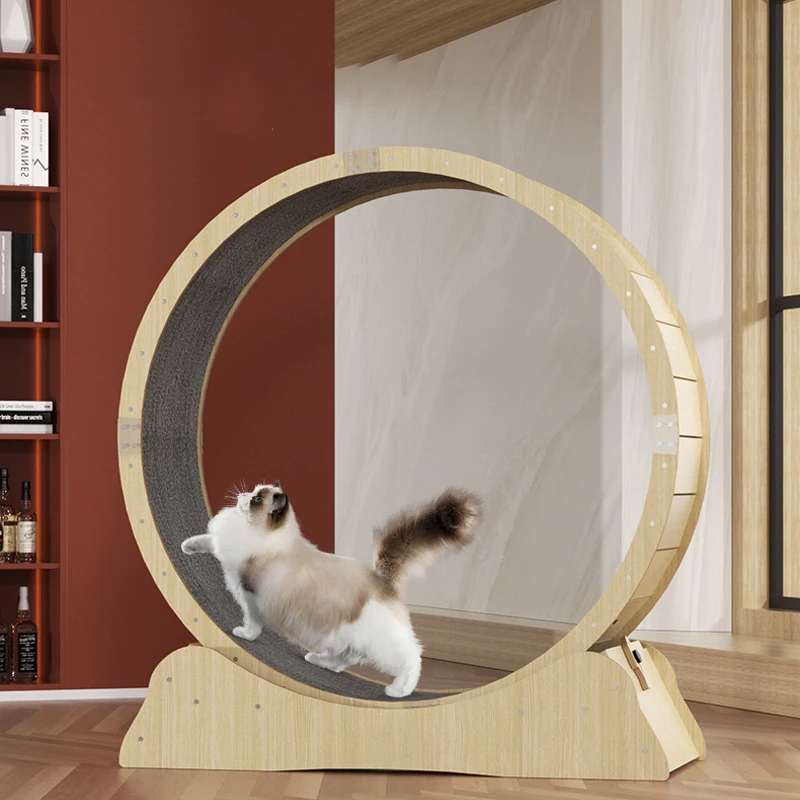 Factory Directly Wooden Pet Toys Cat Climbing Frame Cat Sports Toy Cat Scratching Treadmill Running Wheel