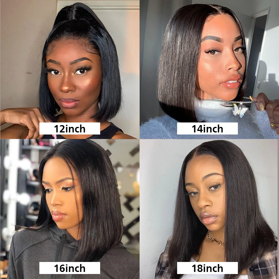XBL New Fashion virgin cuticle aligned closure wigs, straight bob human hair wigs 4x4 lace closure, Brazilian closure bob wig