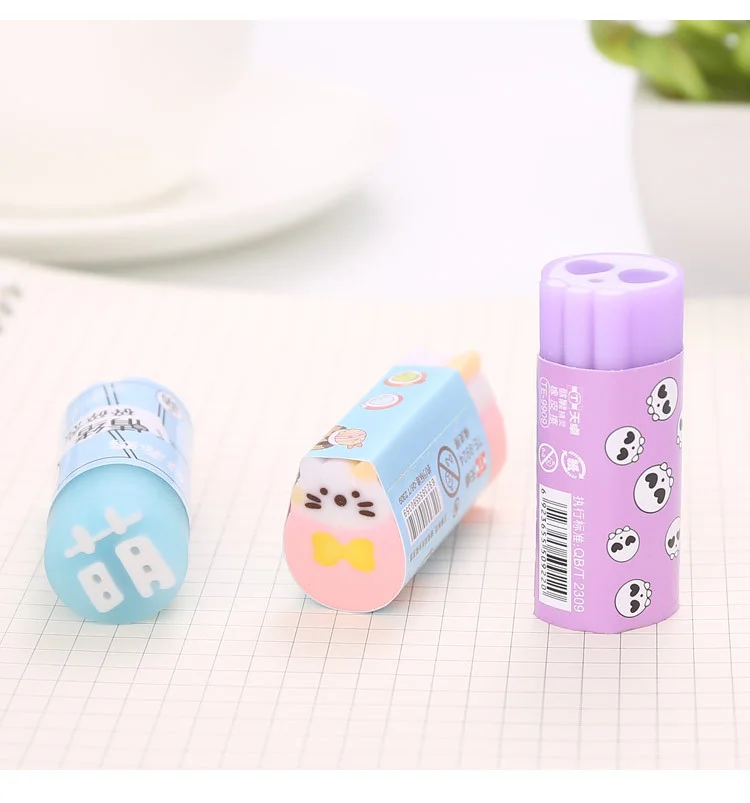 
TOPSTHINK Wholesale Custom Kawaii Soft Colorful Cute Pencil Rubber Erasers Used for Student Stationery 