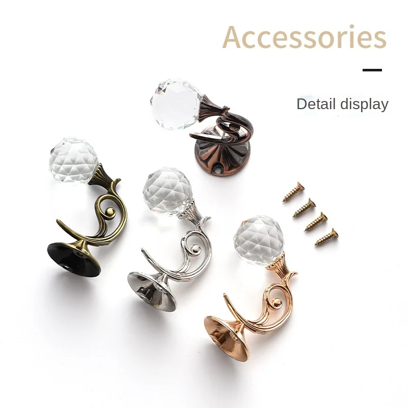 Spot European Crystal Shower Curtain Bling Hooks Adhesive Hook For Curtain Pvc Curtain Metal Hanger System Hook