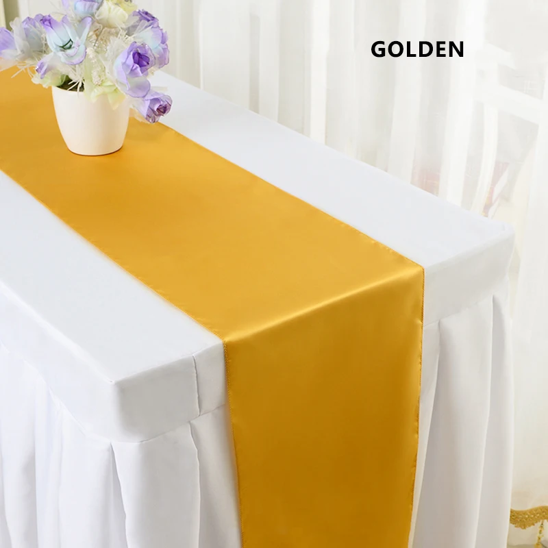 Wholesale Restaurant Wedding Decoration Banquet Satin Table Runner Sky Blue Table Runner For Rectangle Tables