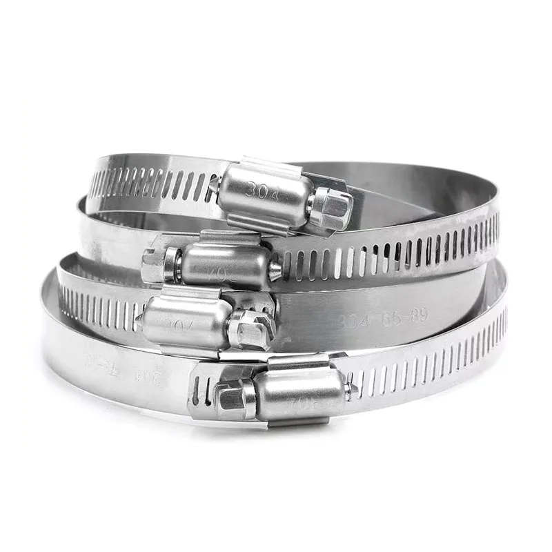 304 Stainless Steel 72-95mm American Type Hose Clamp Adjustable Slotted Bolt Band Hose Clamp Pipe Clamp for tube connection