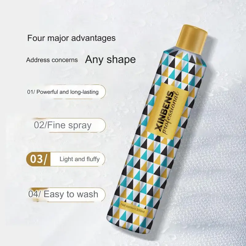 Hot sale New Upgrade 550ml High top hair gel Setting spray mousse hairspray