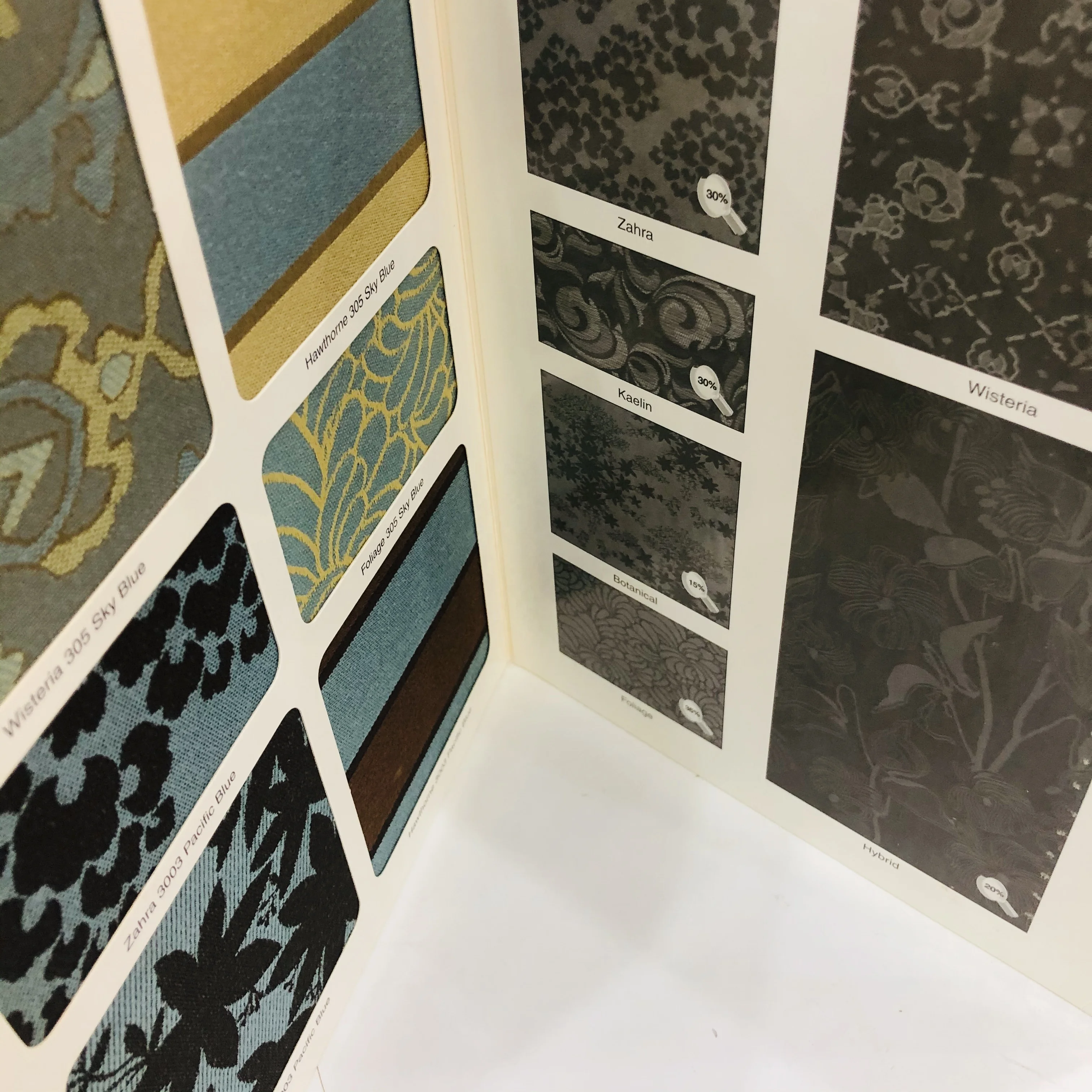 
2020 Fashion style fabric swatch color shade display cards 