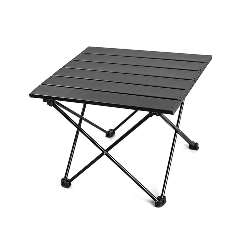 Outdoor aluminum quick group folding table camping picnic portable plain black folding table exported to Korea custom table