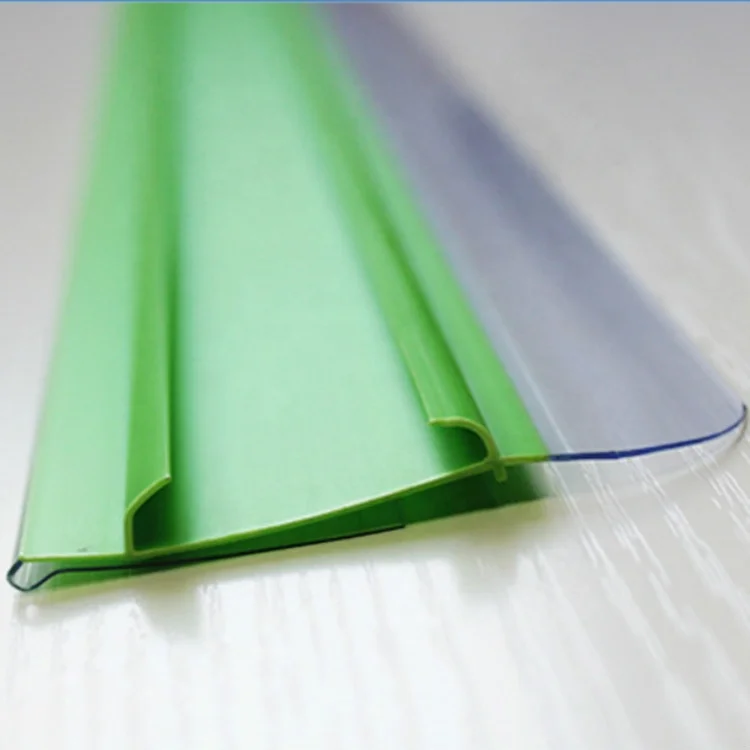 Supermarket Plastic Data Strips Curved Data Strip Label Holder Tag/Sign Holders for Flat Surf