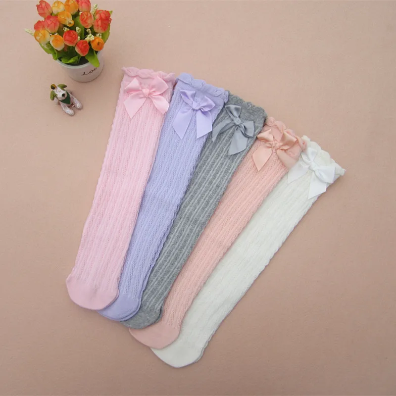 Cute Lace Bow Knee High Baby Girl Princess Leg warmers mesh girls Dance leg warm Children cloth Girls Leg Warmers Cotton Korean