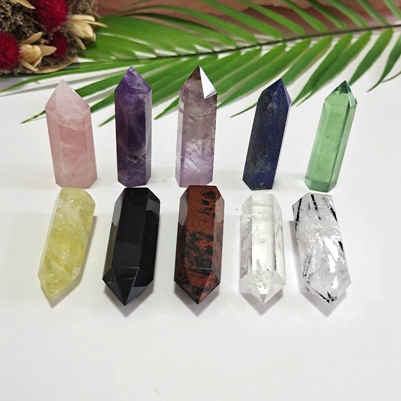 Wholesale Various Natural Gemstone Healing Stones Amethyst Clear Rose Quartz Crystal Wand Point