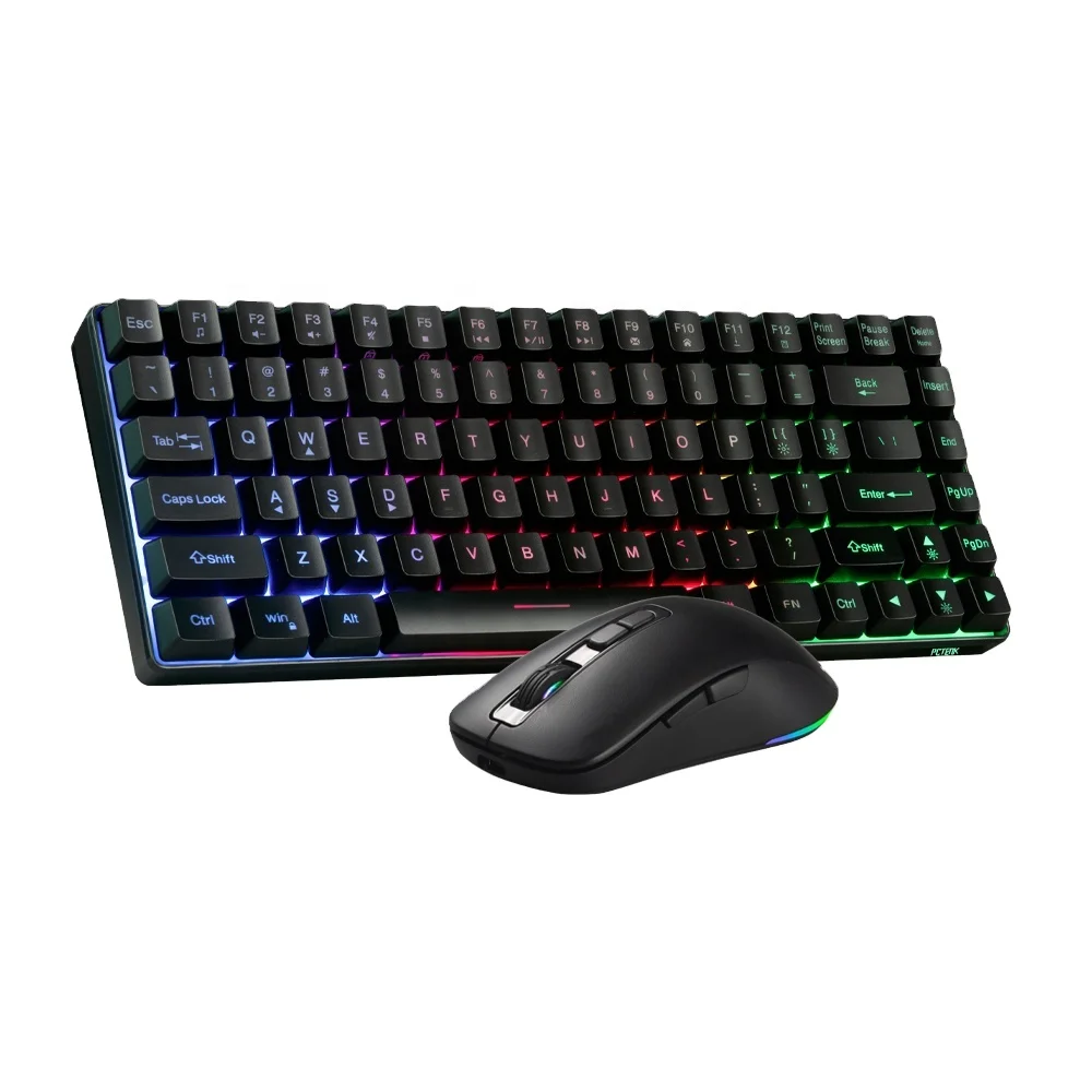 Factory Directly Rgb Usb Backlit Pc Peripherial Membrane Mechanical Laptop Gaming Wireless 2.4G Keyboard Mouse Combo