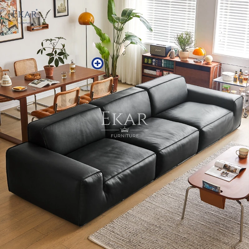 New Design Ekar Modern Nappa Leather Half Leather Sofa Living Room Furniture