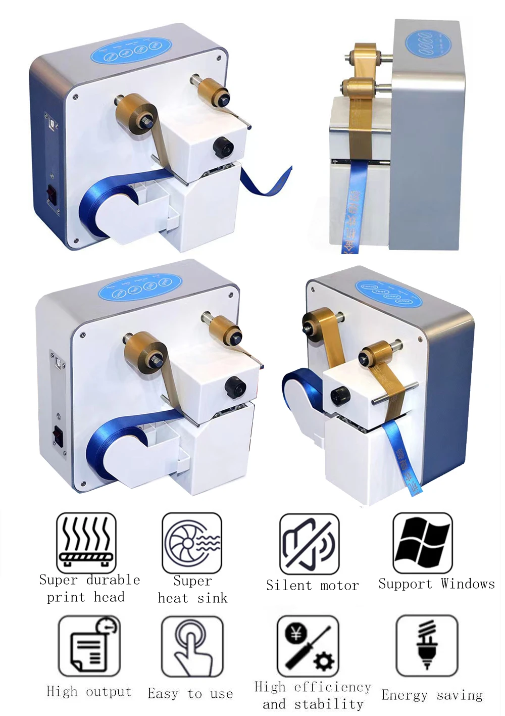 R320 Ribbon Printing Machine Electric Ribbon Foil Stamping Machine Desktop Digital Gold Ribbon Foil Printer