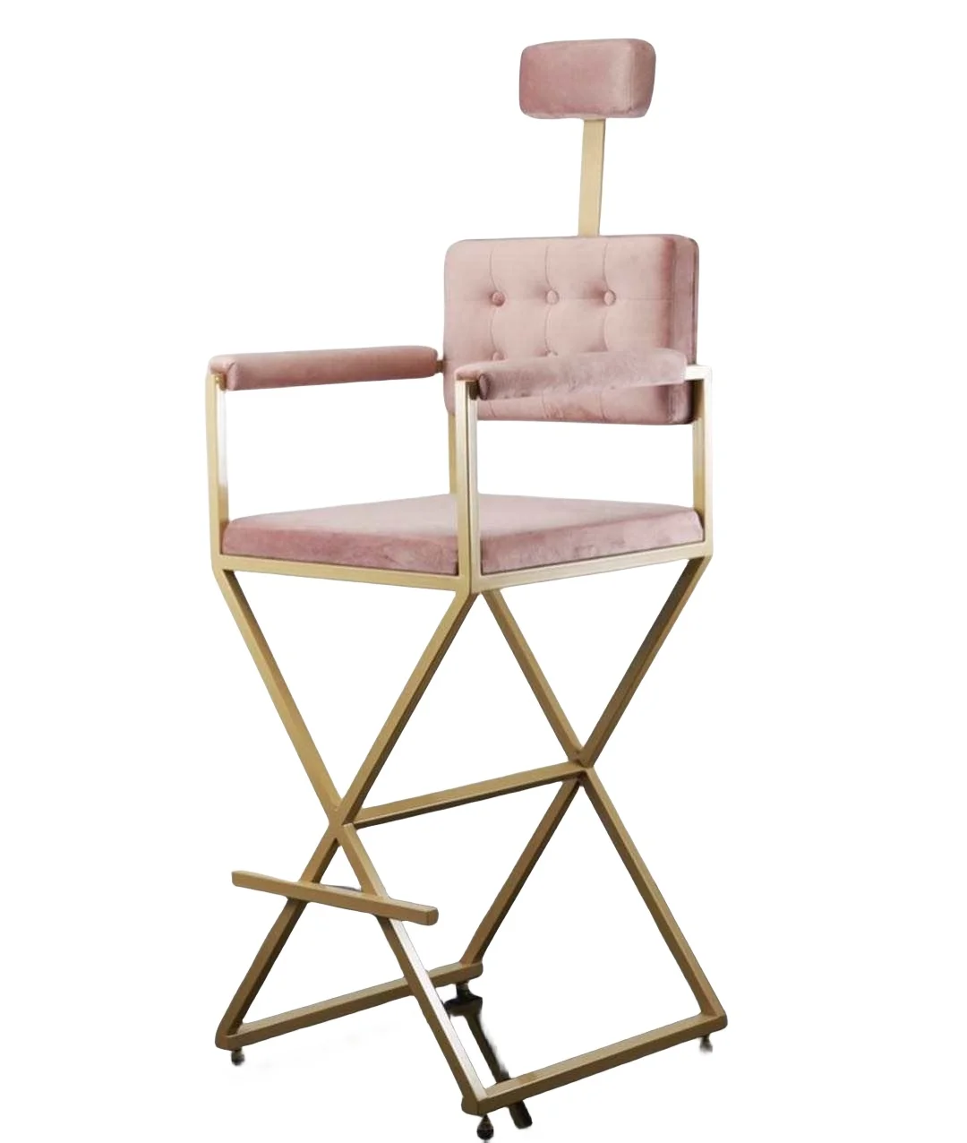 Beauty Salon Shop Furniture Stylish Chairs Nail Chair Cosmetic Stool Metal Makeup Chair with Folding Legs