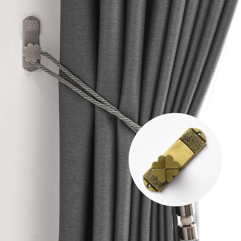 Tiktok Hot Selling Curtain Classic Decorative Zinc Alloy Shower Window Tieback Flower Curtain Holder Accessories Tape Hook