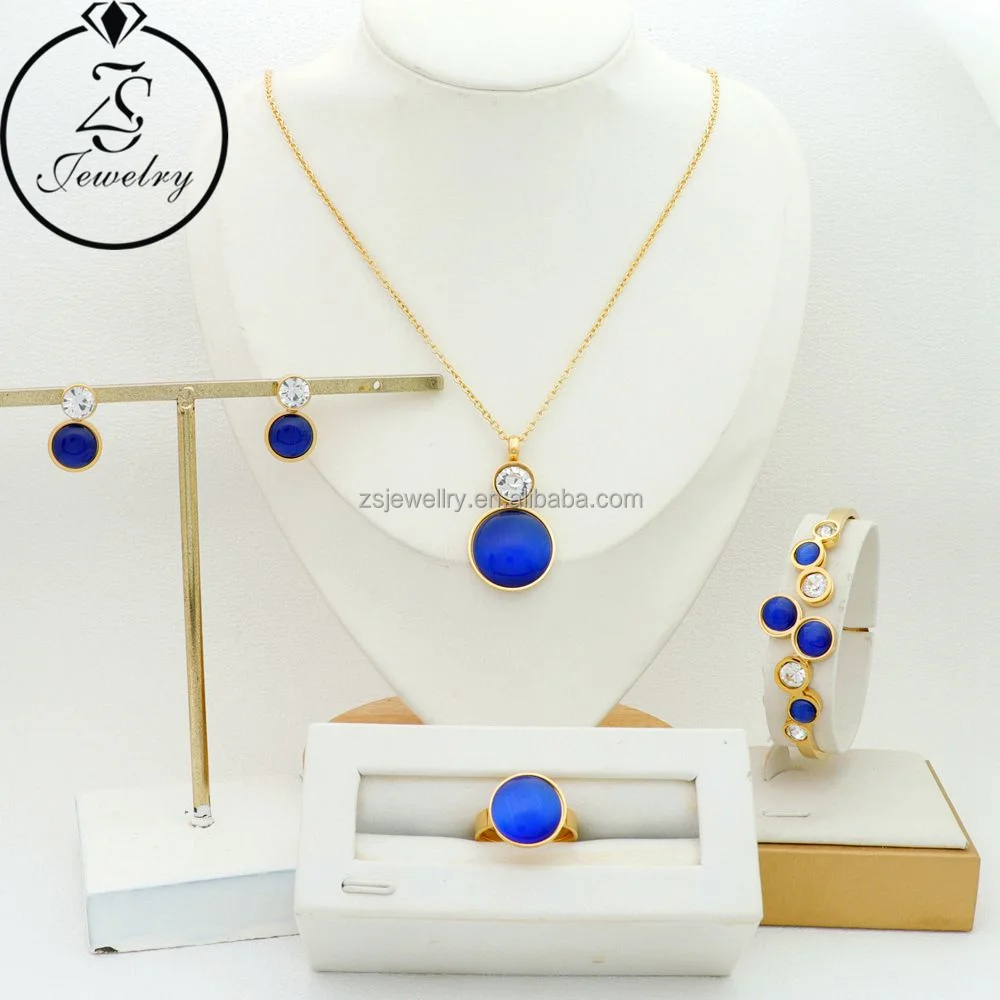 Zircon Fashion Women Bracelet Gold Plated 24K Dubai Diamond Women Stainless Steel Jewelry Women Girl Gift Sets