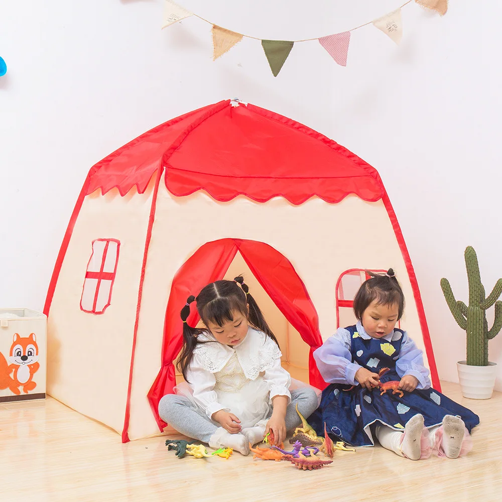 Unisex Large Foldable Princess Castle Tent Portable Inflatable Toy House for Indoor and Outdoor Play Kids Toy for Boys Girls