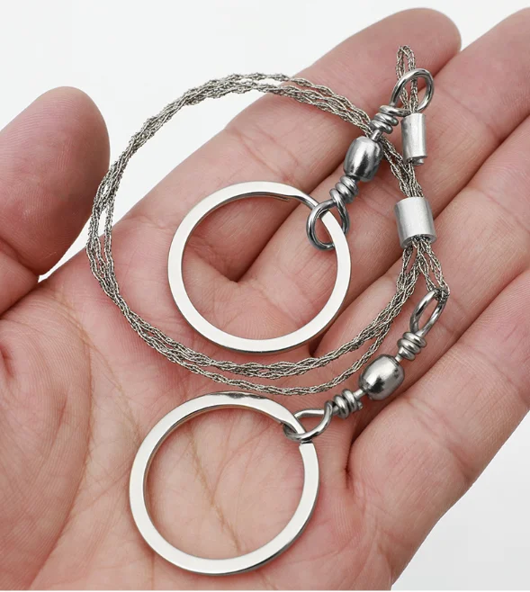 Outdoor Camping Saw Emergency Survival Gear Stainless Steel Wire Survival Tool Kit Hand Pocket Wire Saw for Camp Hiking Hunting