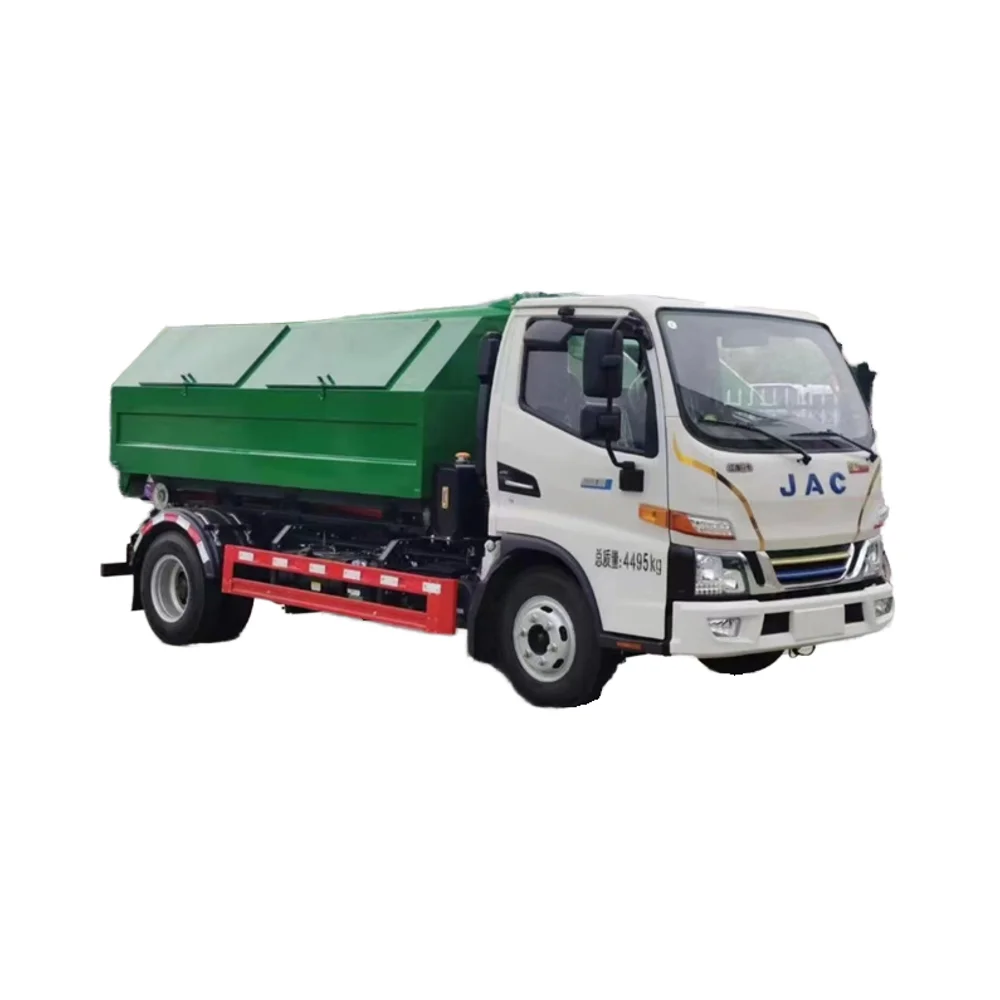 JAC Plug-in Hybrid Hook-Arm Garbage Truck Rear Loader with Motor Engine for Sanitation Farming Restaurant Industries