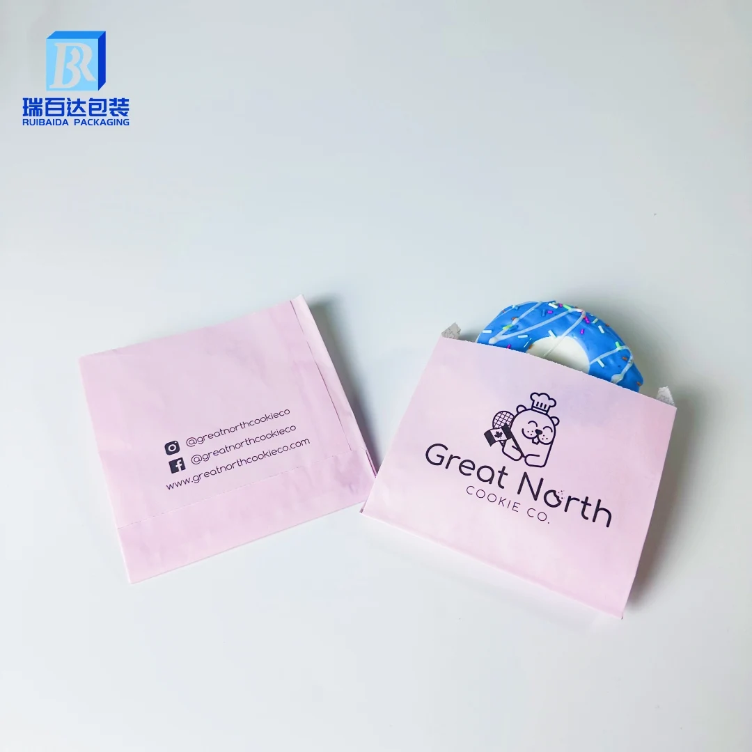 Custom Logo White Food Grade Grease Sandwich Resistant Coated Wax Lined White Paper Bags