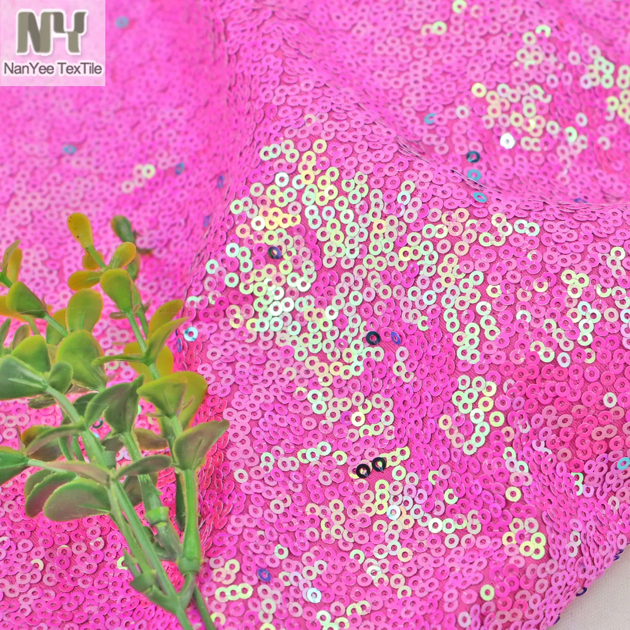 Текстиль Nanyee полное покрытие блестки Fushia радужная ткань из лайкры с блестками
