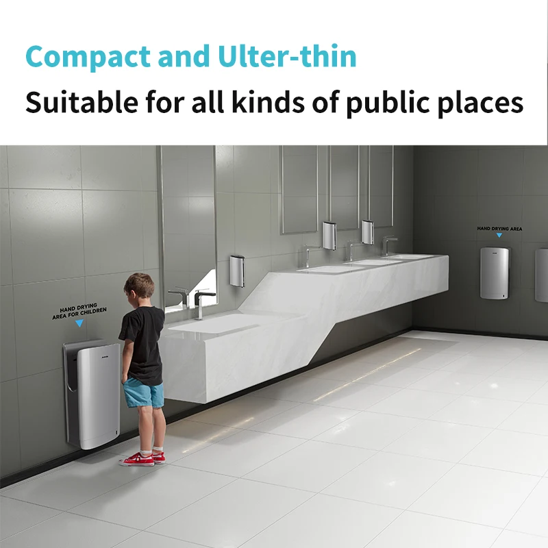 AIKE AK2065 Премиум коммерческий Ультра маленький размер Вертикальная сушилка для рук с HEPA-фильтром 110 В-130 в серебристый