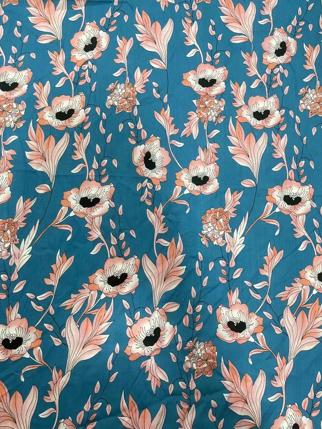 Premium printed floral design 100% rayon fabric artificial cotton fabric textile raw material for clothes