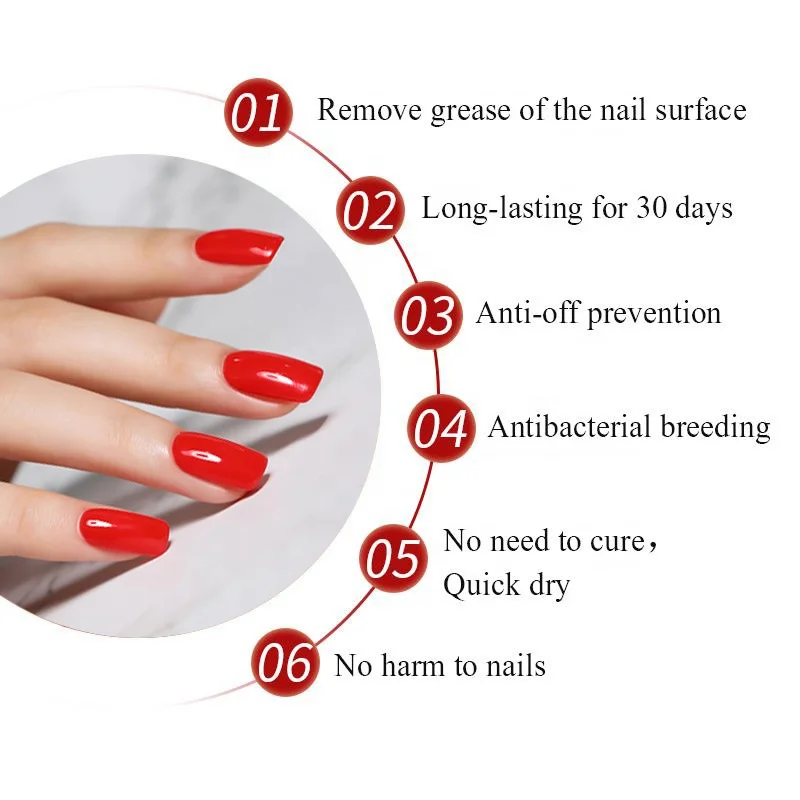 Nail Primer Odorless Good Primer High Gloss Lasting Time Over 30 Days Primer