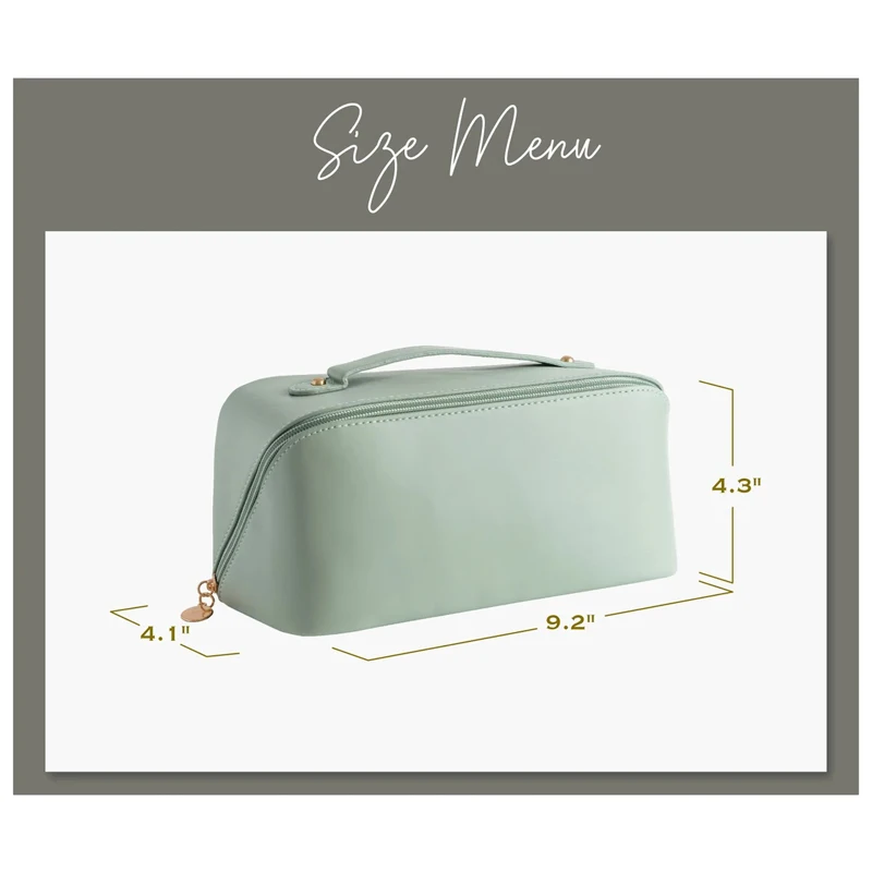 Luxury storage bag simple pu leather portable makeup bag Waterproof Cosmetic Bag White Makeup