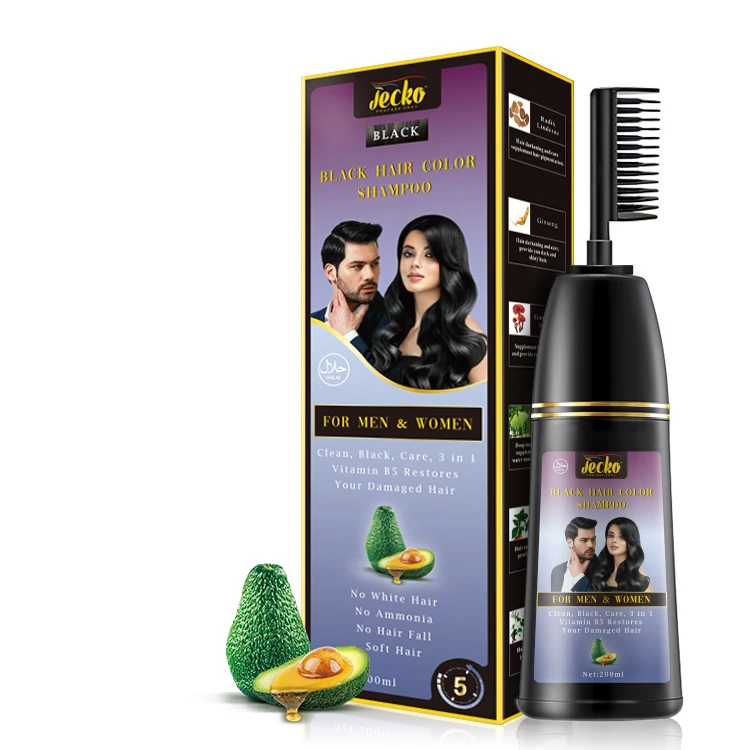 Краска для волос, краска для волос для домашнего салона, Профессиональное использование, частная марка, волшебный черный шампунь-краска для волос с расческой