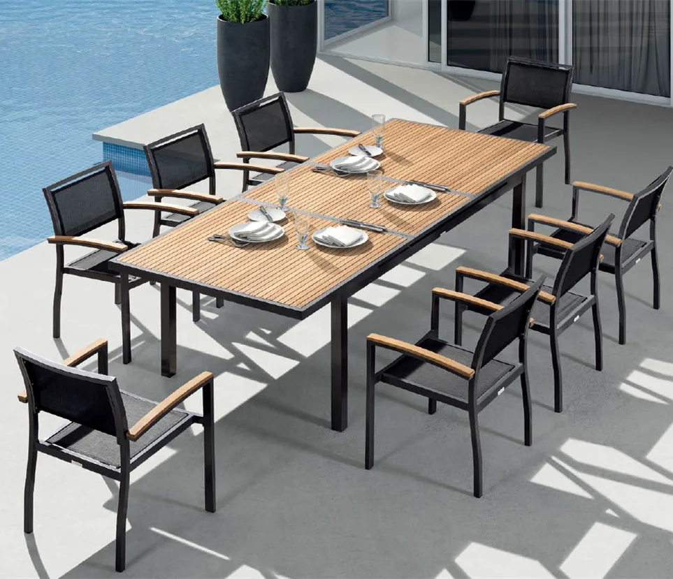 Weather Proof Poly Wood Aluminium Outdoor Furniture Set
