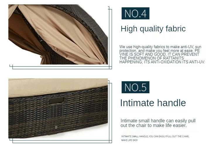 wholesale  KD outdoor pear daybed furniture