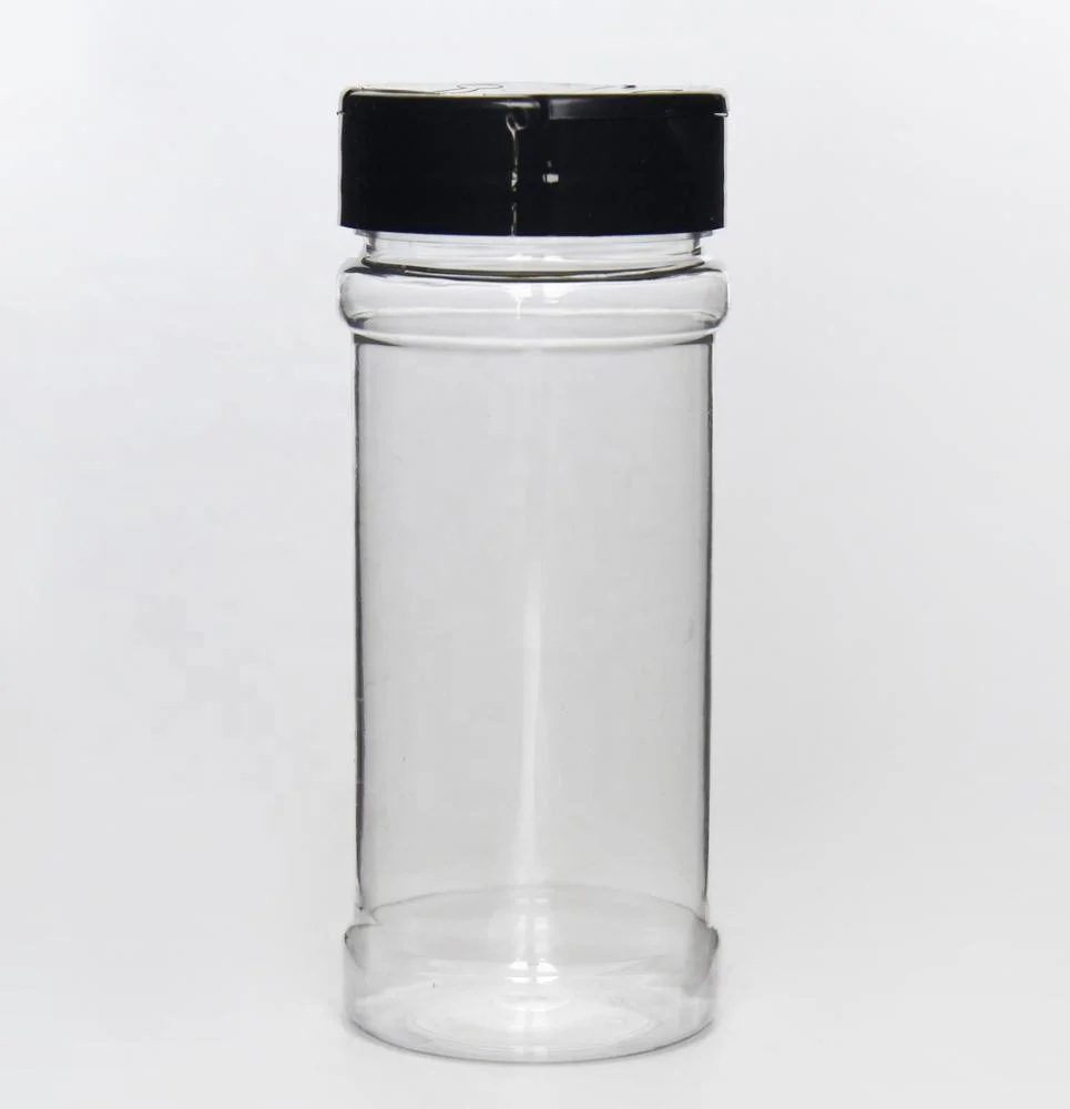 4oz 120ml 8oz 12 oz spice bottle round clear pet plastic spice shaker jar seasoning powder bottles